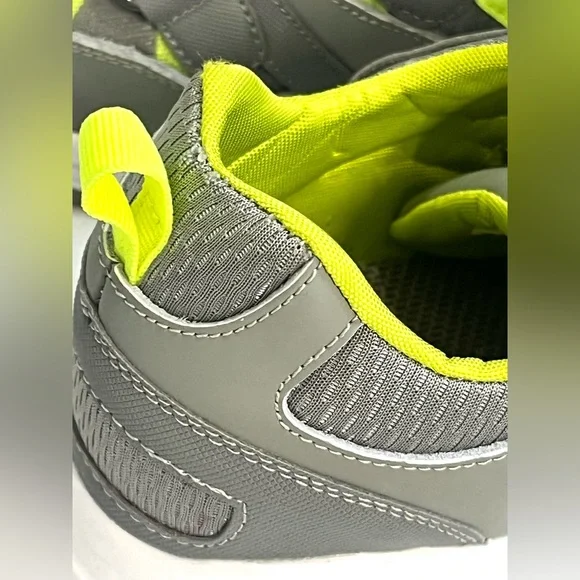 Mt. Emey Youth Gray & Yellow Wide Extra Depth Athletic Walking Shoes Sneakers - Picture 7 of 15